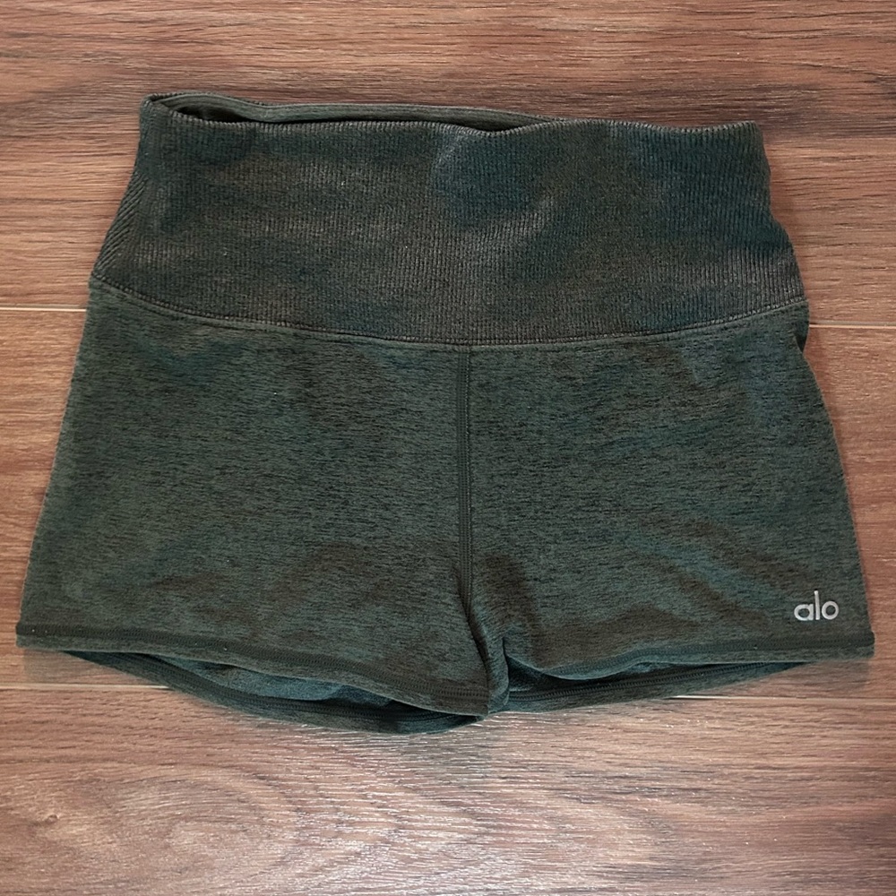 ALO Yoga Women's Dark Green Athletic Shorts